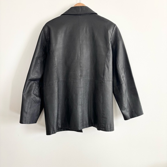Vintage Sequence Leather Car Coat Style Jacket - Picture 8 of 14
